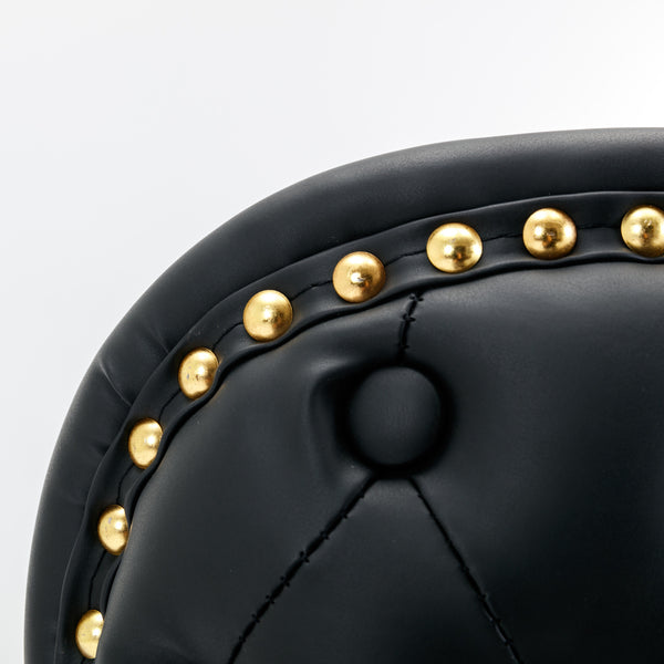 English Elm A&A Modern Swivel Barstools with Adjustable Height and Tufted PU Back for Home, Pub, Kitchen Island Black W114390976