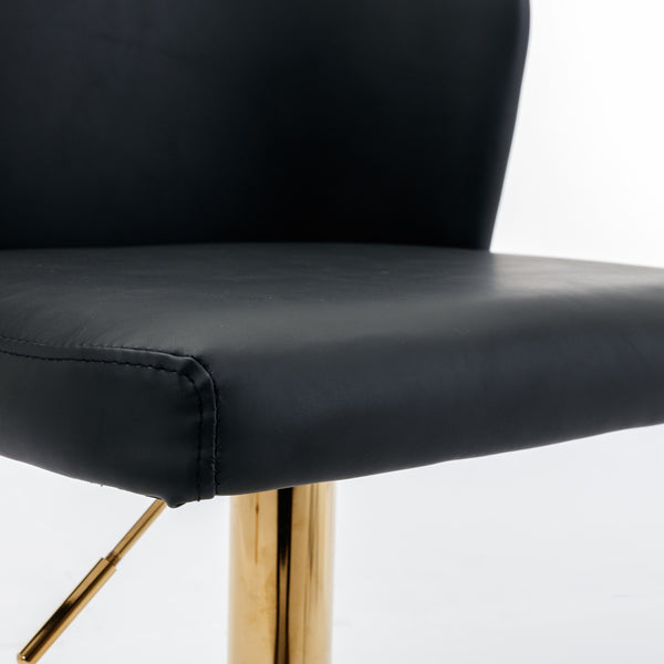 English Elm A&A Modern Swivel Barstools with Adjustable Height and Tufted PU Back for Home, Pub, Kitchen Island Black W114390976