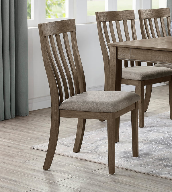 English Elm Country Armhurst 6pc Dining Set with Storage Drawers Bench and Slat Back Chairs in Wire-Brushed Brown Finish Rustic Elegance Brown Mix 64.25 L x 40 W x 7 H B011S00372