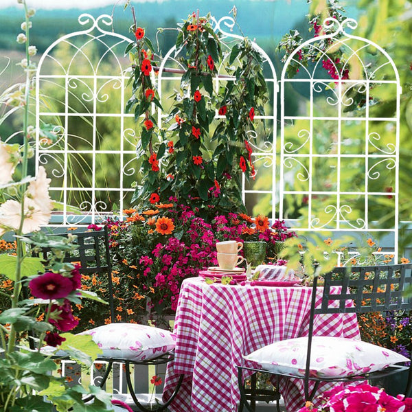 English Elm 4 Pack Tall Steel Garden Trellis Panels Powder Coated Rustproof Climbing Plant Support W1586134247