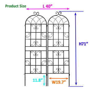 English Elm 4 Pack Galvanized Steel Garden Trellises Powder Coated Matte Black Climbing Plant Supports W158681061