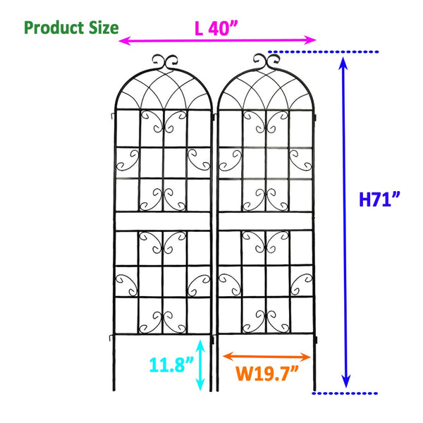 English Elm 4 Pack Galvanized Steel Garden Trellises Powder Coated Matte Black Climbing Plant Supports W158681061