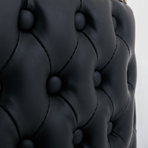 English Elm A&A Modern Swivel Barstools with Adjustable Height and Tufted PU Back for Home, Pub, Kitchen Island Black W114390976