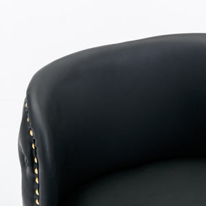 English Elm A&A Modern Swivel Barstools with Adjustable Height and Tufted PU Back for Home, Pub, Kitchen Island Black W114390976