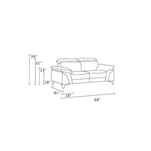 English Elm Global United Italian Leather Loveseat Kiln Dried Hardwood Frame Chrome Legs Navy B05777926