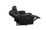 English Elm Transitional Leather-Air Reclining Sofa