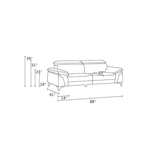 English Elm Global United Italian Leather Loveseat Kiln Dried Hardwood Frame Chrome Legs White B05777929