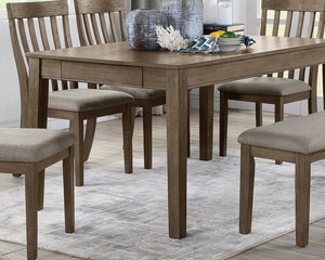 English Elm Wire Brushed Brown Dining Table with Two Hidden End Drawers, Oak Veneer Casual 60" x36" B011104522