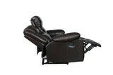 English Elm Transitional Leather-Air Reclining Loveseat