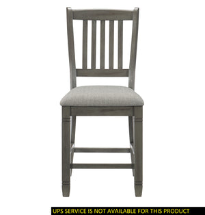 English Elm Antique Granby Counter Height Chairs Set of 2 in Antique Gray Finish with Neutral Upholstered Seat, Classic Country Style B011104516
