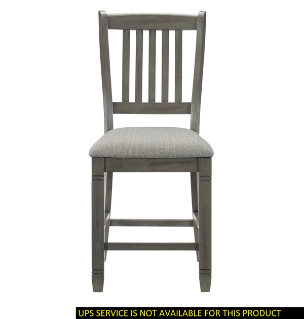 English Elm Antique Granby Counter Height Chairs Set of 2 in Antique Gray Finish with Neutral Upholstered Seat, Classic Country Style B011104516