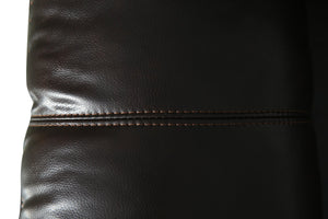 English Elm Global United Transitional Leather-Air Reclining Sofa with Stainless Steel Base, Lumbar Support, Plush Comfort Brown B05777921