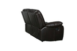 English Elm Transitional Leather-Air Reclining Loveseat