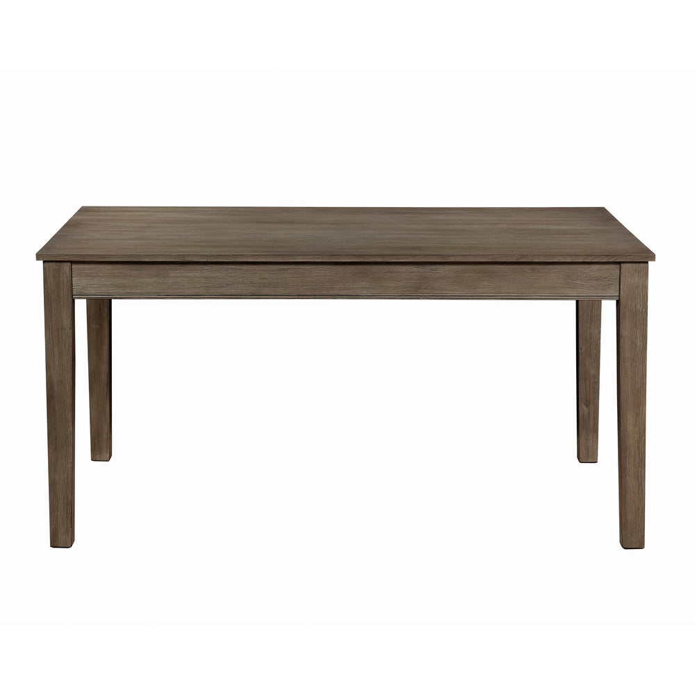 English Elm Wire Brushed Brown Dining Table with Two Hidden End Drawers, Oak Veneer Casual 60" x36" B011104522