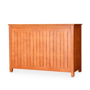 English Elm Eucalyptus Outdoor Sideboard with Slatted Cabinets, Adjustable Shelves & Levelers for Entertaining Natural B046104519