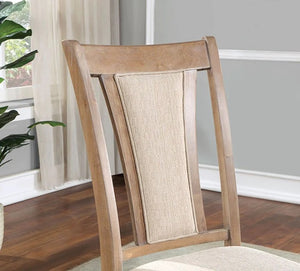 English Elm Transitional Solid Wood Set of 2 Beige Upholstered Side Chairs with Padded Seats and Welts, Timeless Dining Accent Natural 43 L x 20 W x 14 H B011104626