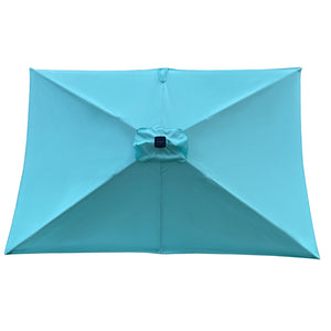 English Elm 10 Solar LED Rectangular Patio Umbrella 10x6.5ft with Crank, Push-Button Tilt, UV40+ Weatherproof Turquoise W65690317