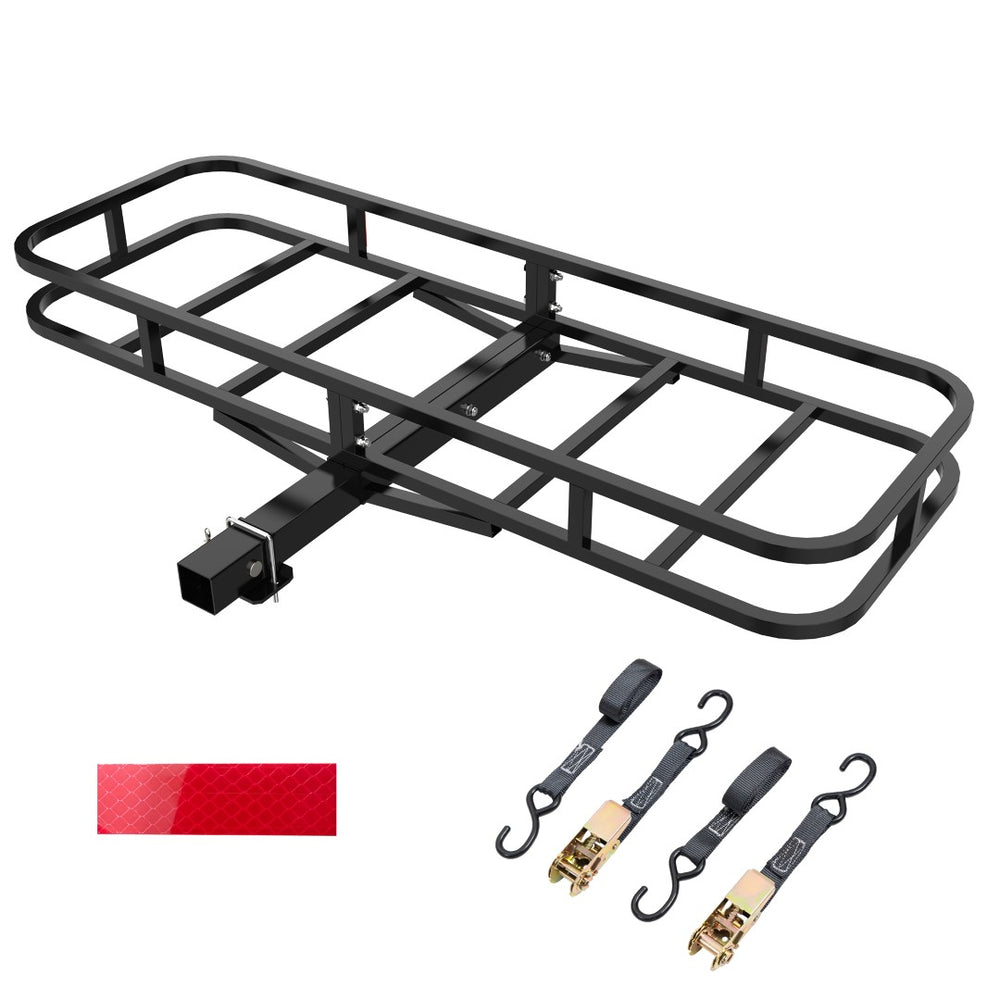 English Elm 51" Alloy Steel Hitch Cargo Basket with Anti-rattle Stabilizer for Suvs and Trucks W142279865