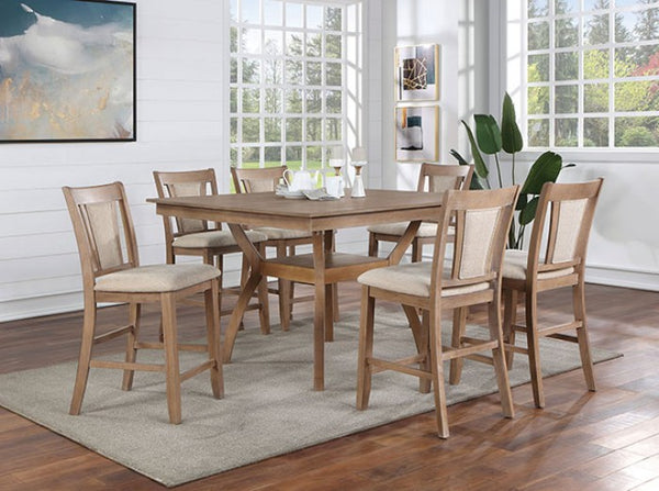English Elm Transitional Solid Wood Set of 2 Beige Upholstered Side Chairs with Padded Seats and Welts, Timeless Dining Accent Natural 44 L x 20 W x 14 H B011104627