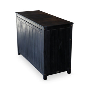 English Elm Eucalyptus Outdoor Sideboard with Slatted Cabinets, Adjustable Shelves & Levelers for Entertaining Espresso B046104520