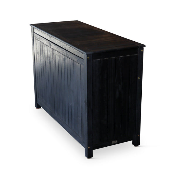 English Elm Eucalyptus Outdoor Sideboard with Slatted Cabinets, Adjustable Shelves & Levelers for Entertaining Espresso B046104520