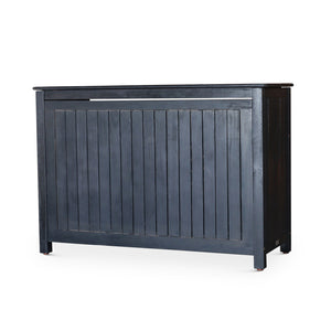 English Elm Eucalyptus Outdoor Sideboard with Slatted Cabinets, Adjustable Shelves & Levelers for Entertaining Espresso B046104520