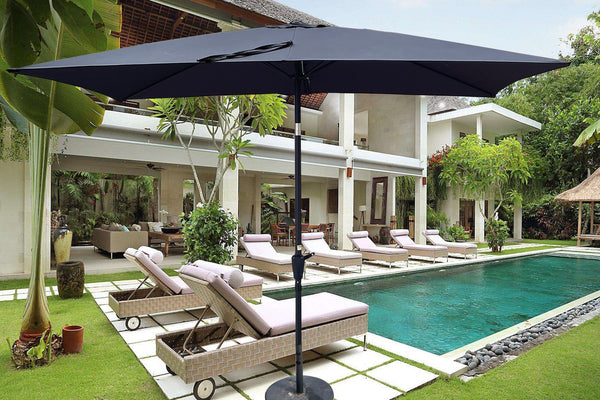 English Elm 6 Patio Umbrella 9x6ft Rectangle Waterproof Crank Tilt Outdoor Sunshade UV40+ Weather‑Resist Anthracite W65690321