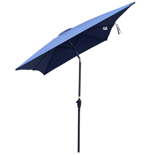 English Elm 6 Patio Umbrella 9x6ft Rectangle Waterproof Crank Tilt Outdoor Sunshade UV40+ Weather‑Resist Navy Blue W65690322