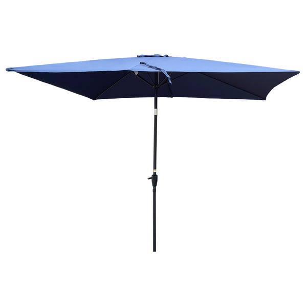 English Elm 6 Patio Umbrella 9x6ft Rectangle Waterproof Crank Tilt Outdoor Sunshade UV40+ Weather‑Resist Navy Blue W65690322