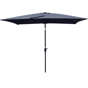 English Elm 6 Patio Umbrella 9x6ft Rectangle Waterproof Crank Tilt Outdoor Sunshade UV40+ Weather‑Resist Anthracite W65690321