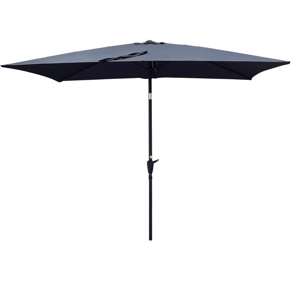 English Elm 6 Patio Umbrella 9x6ft Rectangle Waterproof Crank Tilt Outdoor Sunshade UV40+ Weather‑Resist Anthracite W65690321