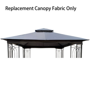 English Elm 10x10 Replacement Gazebo Canopy Top for Double Roof 117"x117" Durable Weather-Resistant Fabric Cover Gray W419101851