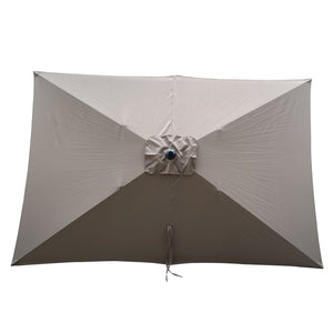 English Elm 6 Patio Umbrella 9x6ft Rectangle Waterproof Crank Tilt Outdoor Sunshade UV40+ Weather‑Resist Mushroom W65690320