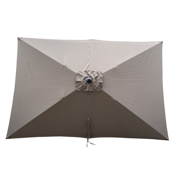 English Elm 6 Patio Umbrella 9x6ft Rectangle Waterproof Crank Tilt Outdoor Sunshade UV40+ Weather‑Resist Mushroom W65690320