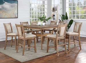English Elm Transitional Solid Wood Set of 2 Beige Upholstered Side Chairs with Padded Seats and Welts, Timeless Dining Accent Natural 44 L x 20 W x 14 H B011104627