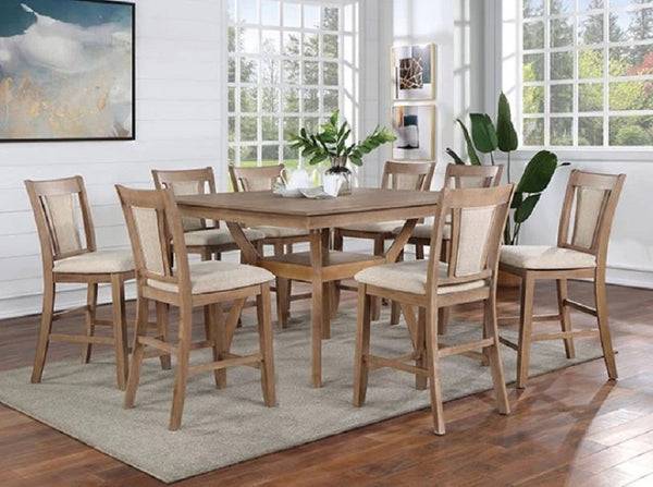 English Elm Transitional Solid Wood Set of 2 Beige Upholstered Side Chairs with Padded Seats and Welts, Timeless Dining Accent Natural 44 L x 20 W x 14 H B011104627