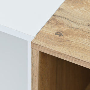 English Elm Modern TV Stand for 80'' TV with 3 Doors – Sleek Media Console, Drop-Down Storage, Durable MDF Design White WF302939AAK