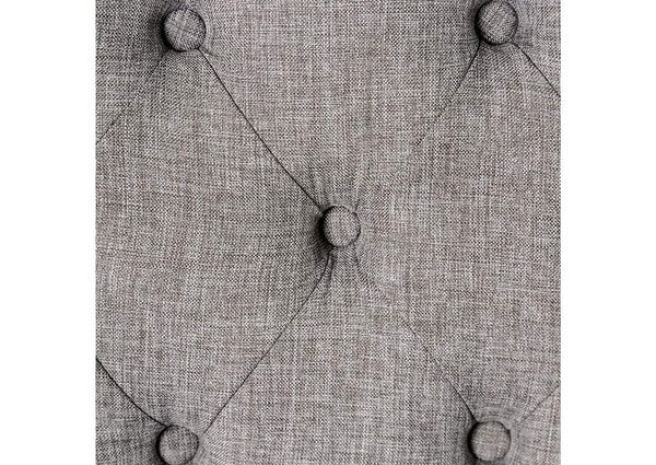 English Elm Classic Rustic Button-Tufted Dining Bench with Linen-Like Upholstery, Solid Wood Frame, 48"W Stylish Seating LIGHT GREY 49 L x 18 W x 7 H B011104805