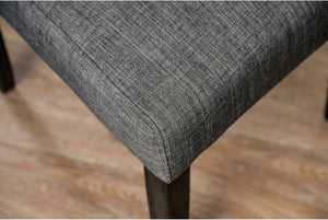 English Elm Classic Dining Side Chairs Set of 2 Button Tufted Scroll-Back Upholstered Wood Rustic Seating for Home Dining Room Gatherings Gray 42 L x 14 W x 20 H B011104801