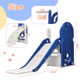 Hearth and Haven Toddler Climber and Slide Set 4 in 1, Kids Playground Climber Freestanding Slide Playset with Basketball Hoop Play Combination For Babies Indoor & Outdoor PP297713AAC
