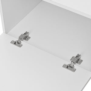 English Elm Modern TV Stand for 80'' TV with 3 Doors – Sleek Media Console, Drop-Down Storage, Durable MDF Design White WF302939AAK