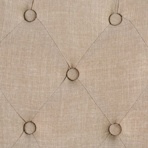 English Elm Classic Dining Side Chairs Set of 2 Button Tufted Scroll-Back Upholstered Wood Rustic Seating for Home Dining Room Gatherings Ivory 42 L x 14 W x 20 H B011104800