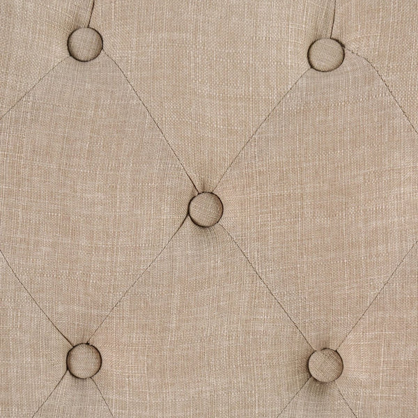 English Elm Classic Dining Side Chairs Set of 2 Button Tufted Scroll-Back Upholstered Wood Rustic Seating for Home Dining Room Gatherings Ivory 42 L x 14 W x 20 H B011104800