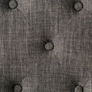 English Elm Classic Dining Side Chairs Set of 2 Button Tufted Scroll-Back Upholstered Wood Rustic Seating for Home Dining Room Gatherings Gray 42 L x 14 W x 20 H B011104801