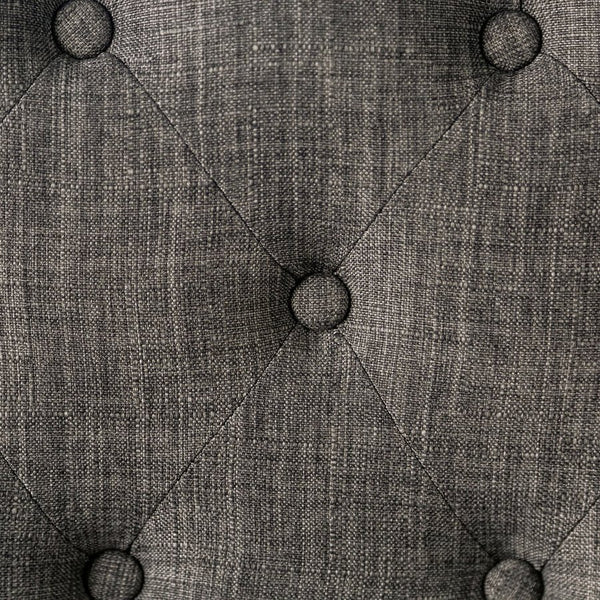 English Elm Classic Dining Side Chairs Set of 2 Button Tufted Scroll-Back Upholstered Wood Rustic Seating for Home Dining Room Gatherings Gray 42 L x 14 W x 20 H B011104801