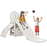 Hearth and Haven Toddler Climber and Slide Set 4 in 1, Kids Playground Climber Freestanding Slide Playset with Basketball Hoop Play Combination For Babies Indoor & Outdoor PP297713AAE