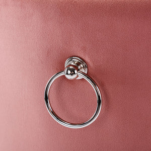 English Elm Nikki Velvet Tufted Dining Chair Set with Solid Wood Legs, Nailhead Trim, High Back Comfort Design Pink W114391508