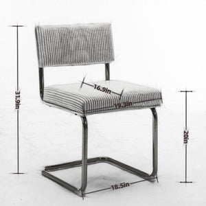 English Elm A&A Modern Beige Corduroy Dining Chairs With Gold Metal Base, Set Of 2, Chic Armless Accent Seating W114367600