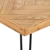 English Elm Modern Coffee Table, Easy Assembly Tea Table, Cocktail Table With W/Chevron Pattern & Metal Hairpin Legs For Living Room, Ash Wood Finished