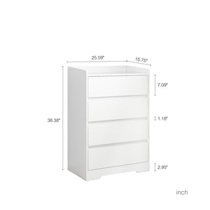 English Elm 4 Drawer Dresser with Anti-Tip Kit, Waterproof White Chest, Modern Sturdy Frame, Safe Smooth Drawers W132166400